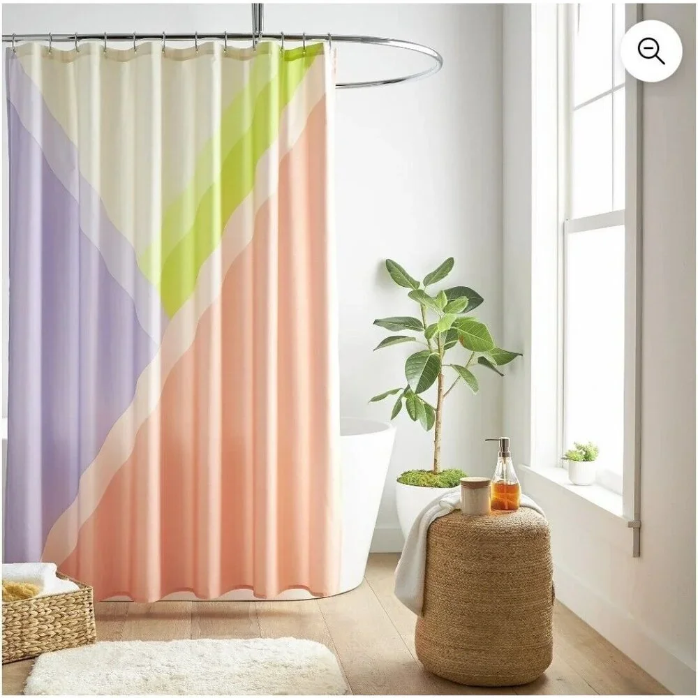 Mainstays Pastel Colorblock Shower Curtain, 72